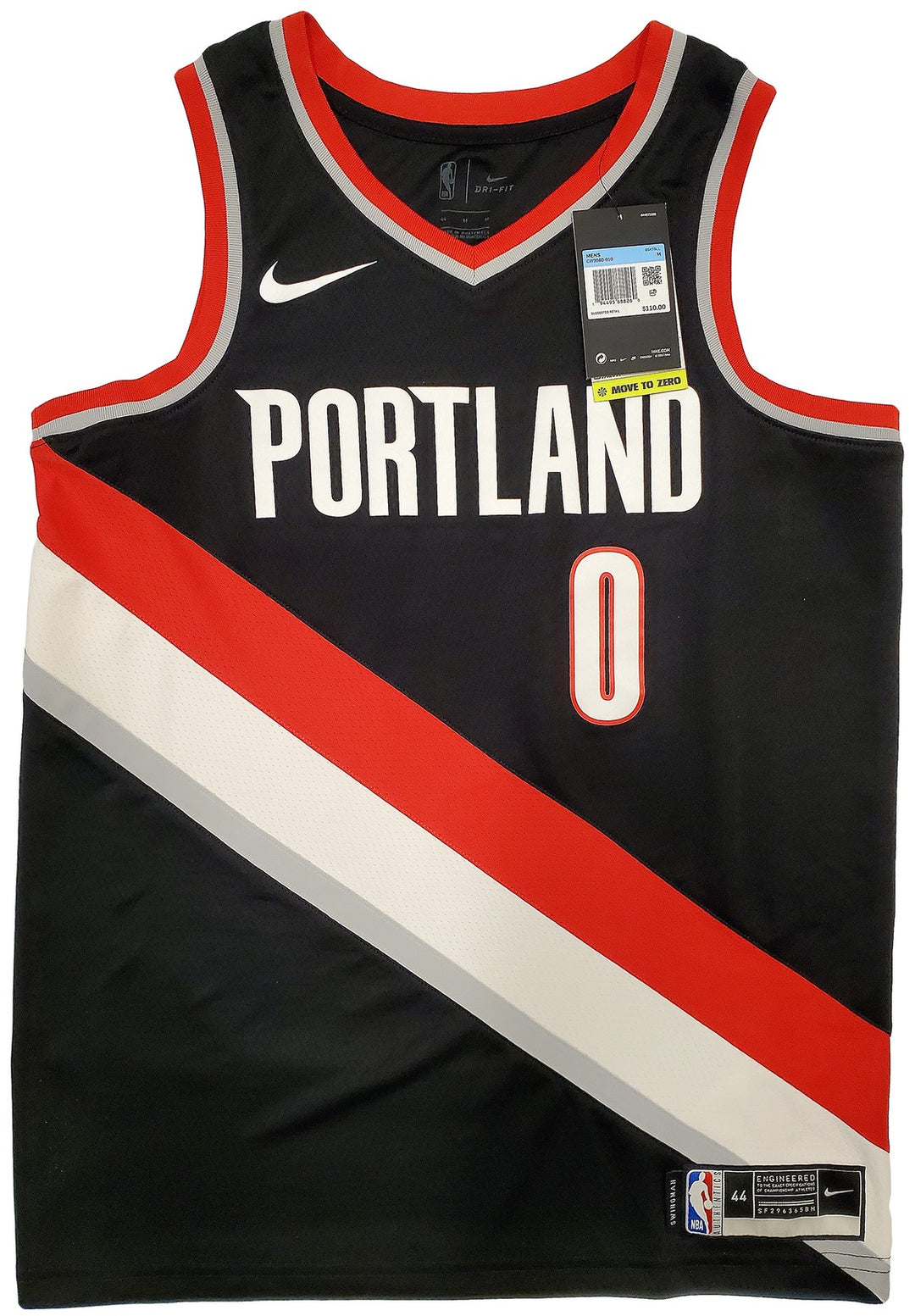 Portland Trail Blazers Damian Lillard Signed Black Nike Jersey Size M Beckett