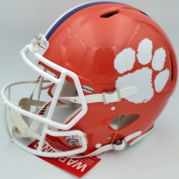 Travis Etienne Auto Clemson Tigers Orange Full Size Authentic Spd Helmet Beckett