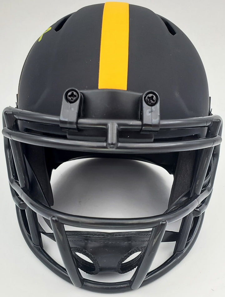 Terry Bradshaw Signed Eclipse Black Steelers Speed Mini Helmet Beckett