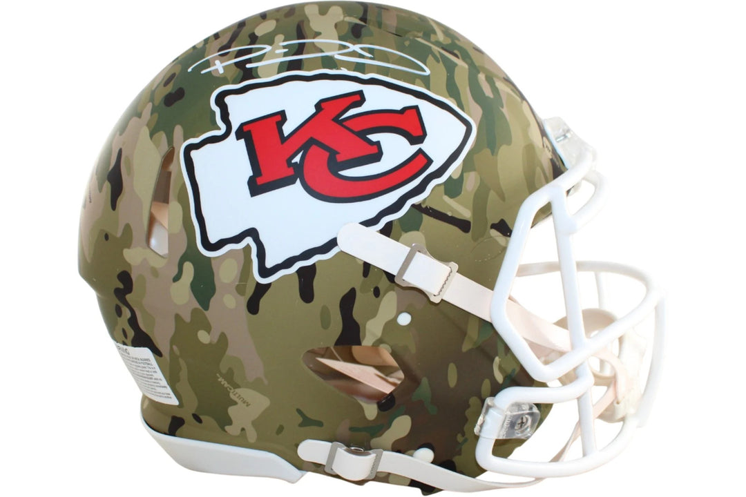 Patrick Mahomes Autographed Kansas City Chiefs Camo Helmet Pro Beckett 58548