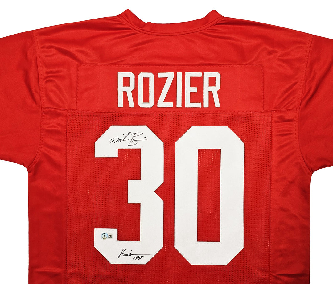 Nebraska Cornhuskers Mike Rozier Auto Signed Red Jersey "Heisman 1983" Beckett