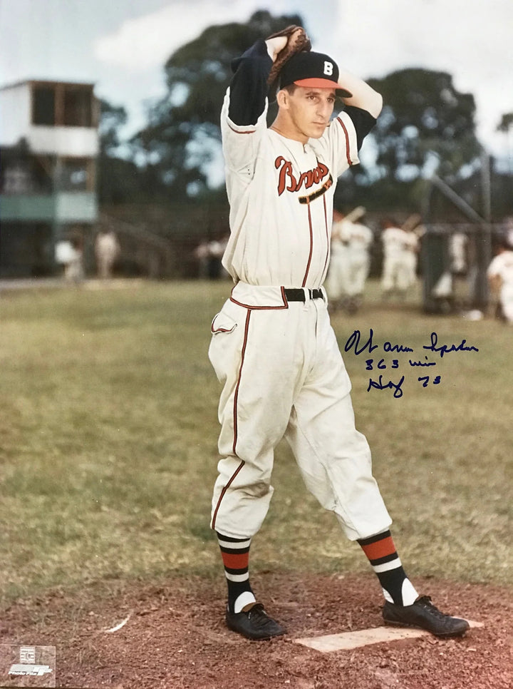 Warren Spahn Autographed 16x20 Baseball Photo