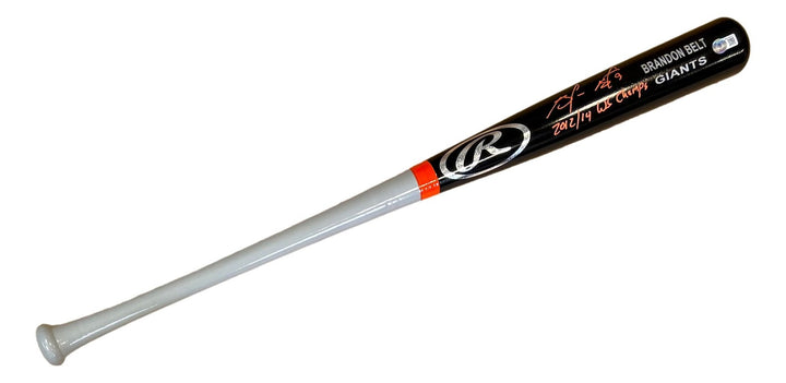 Brandon Belt Giants Signed Rawlings Player Model Bat 2012/14 WS Champs BAS
