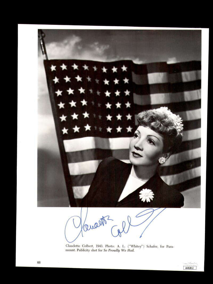 Claudette Colbert JSA Coa Autographed 8x10 Photograph Signed