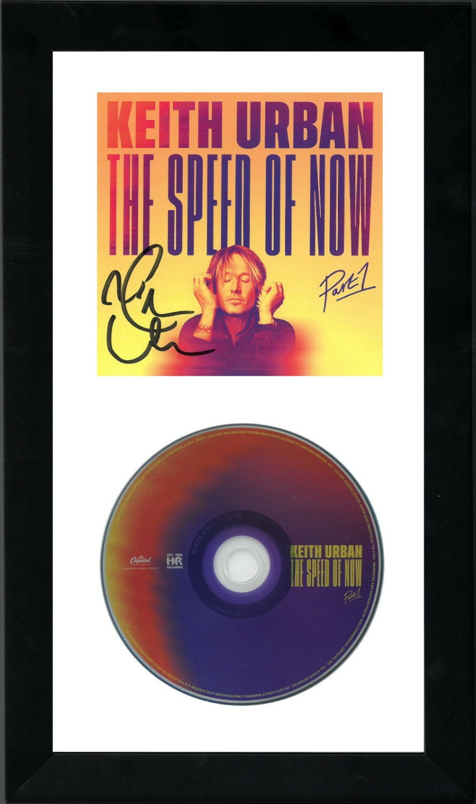 Keith Urban signed 2020 The Speed of Now Album Cover w/ CD Framed- 6.5x12 - JSA
