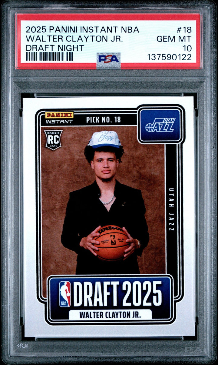 Graded 2025 Panini Instant Walter Clayton Jr. #18 Rookie Card PSA 10