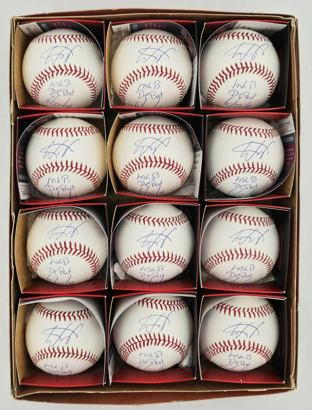 Wander Franco Signed MLB Baseball 12 Count Lot Tampa Bay Rays JSA