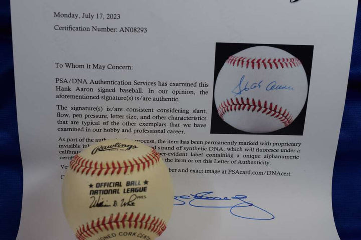 Hank Aaron PSA DNA Autograph National League Signed Baseball