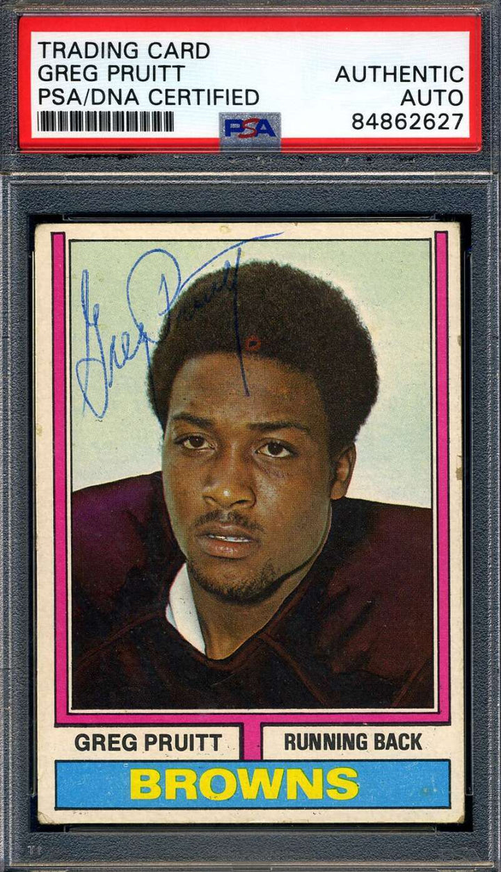Greg Pruitt PSA DNA Signed Rookie  1974 Topps Autograph