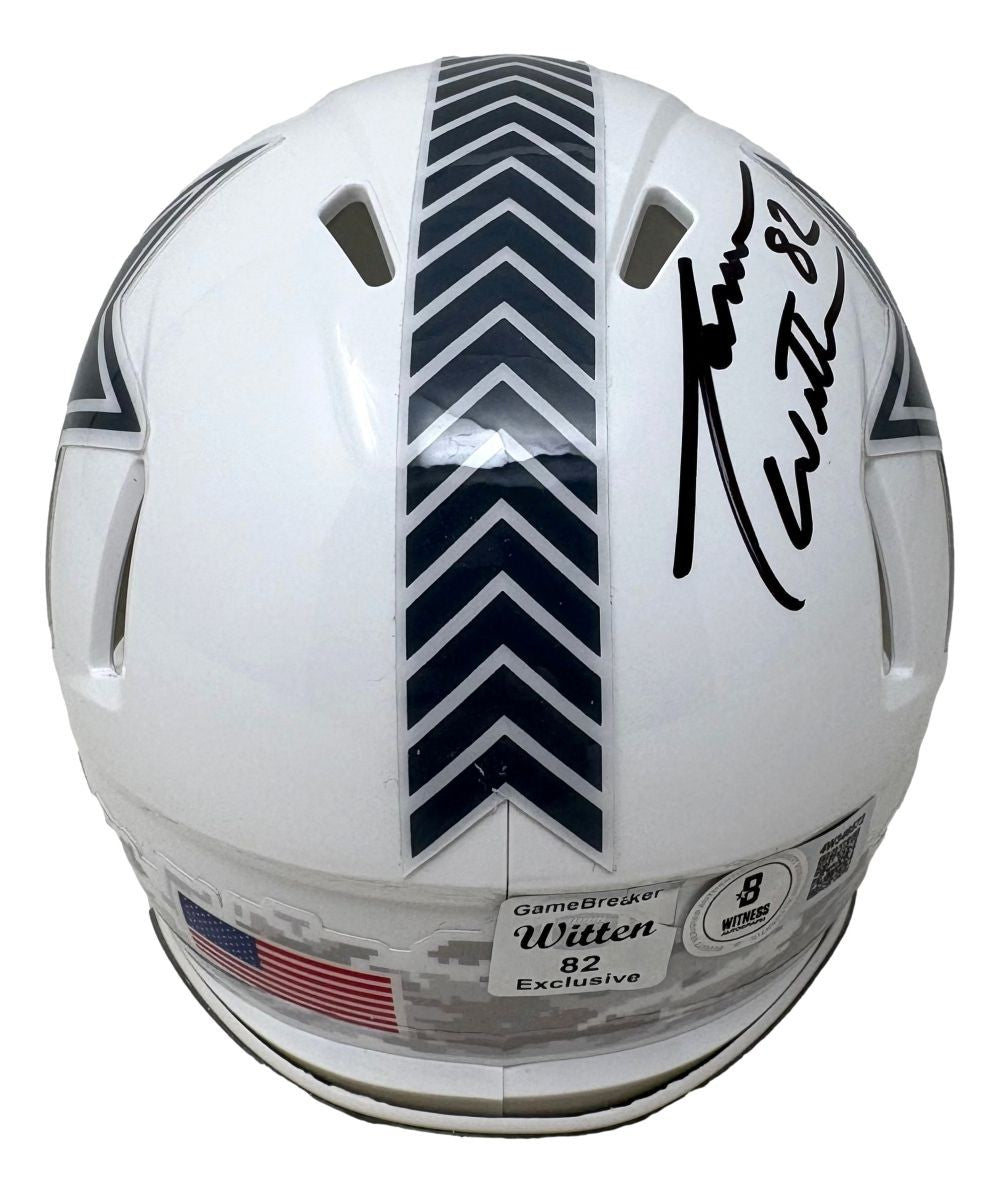 Jason Witten Signed Dallas Cowboys Salute To Service Mini Speed Helmet BAS