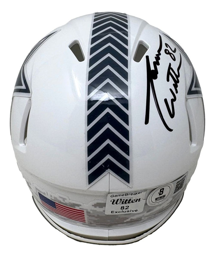 Jason Witten Signed Dallas Cowboys Salute To Service Mini Speed Helmet BAS