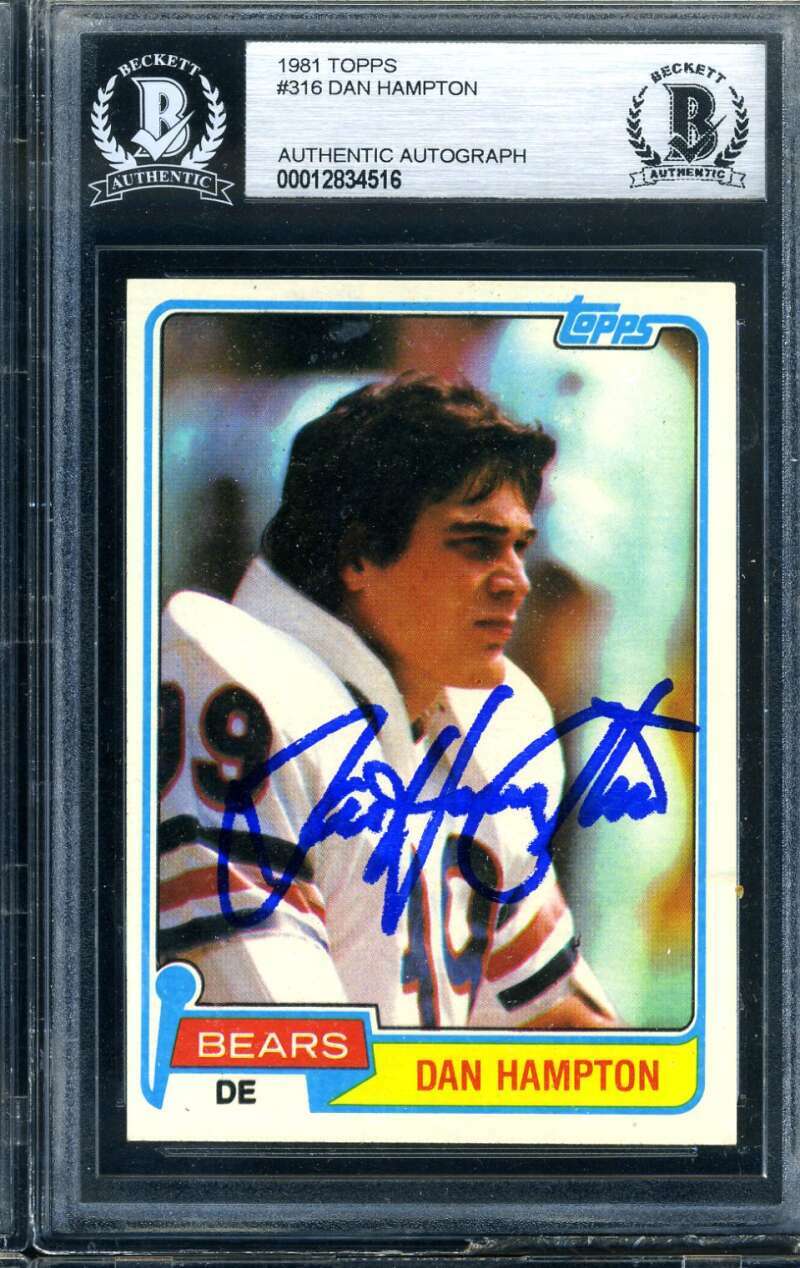 Dan Hampton BAS Beckett Coa Signed 1981 Topps Rookie Autograph