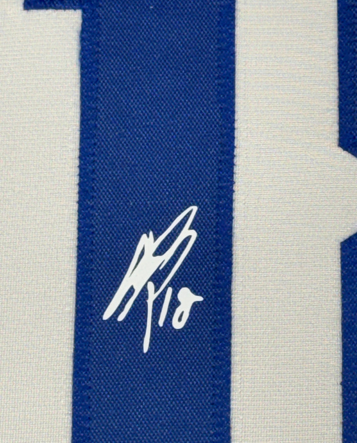 Framed Facsimile Autographed Yoshinobu Yamamoto 35x39 LA White Reprint Jersey