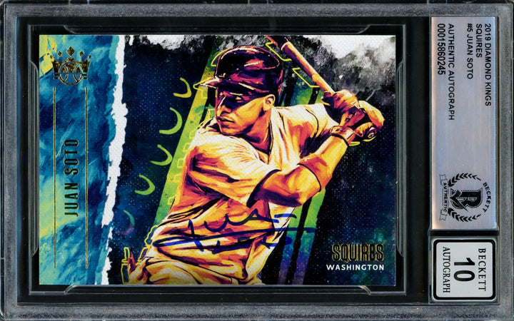 Juan Soto Autographed 2019 Diamond Kings Squires Card Gem 10 Auto Beckett