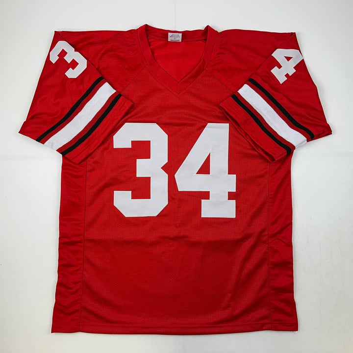 Facsimile Autographed Herschel Walker Georgia Red Reprint Jersey Size Men's XL