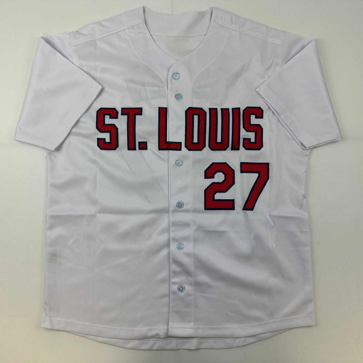 Autographed/Signed Scott Rolen St. Louis White Jersey Beckett BAS COA