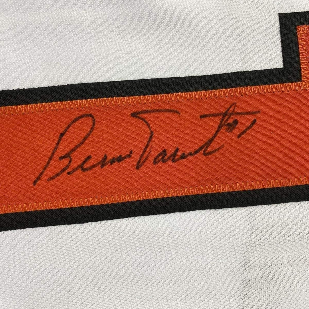 FRAMED Signed BERNIE PARENT 35x39 Philadelphia White Jersey JSA COA