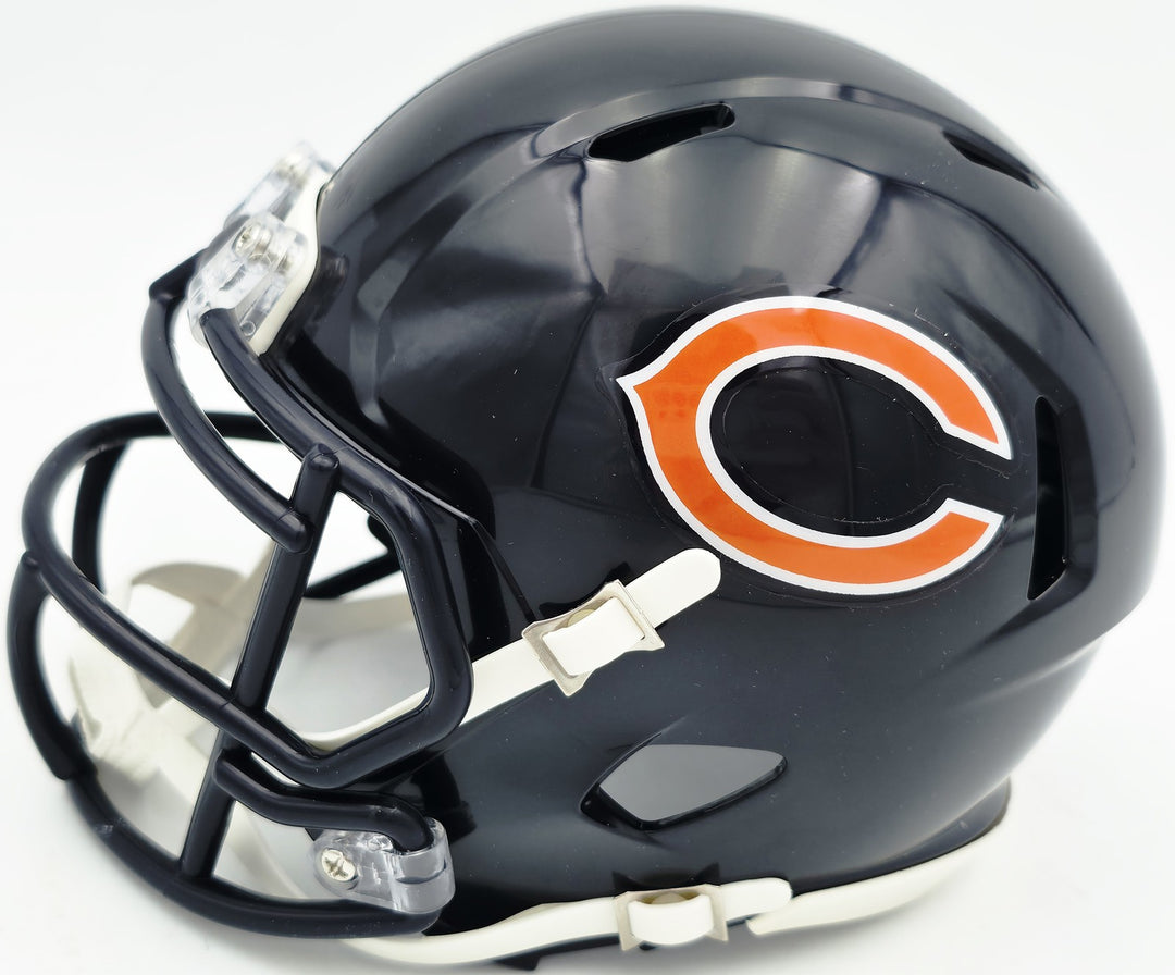 Brian Urlacher Auto Bears Blue Speed Mini Helmet "HOF 18" Beckett Witness