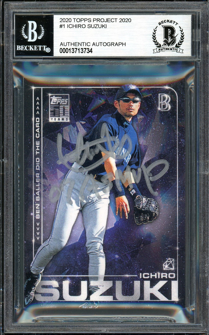 Ichiro Suzuki Signed Topps Project 2020 Ben Baller Card 1 07 AS MVP #1/1 Beckett