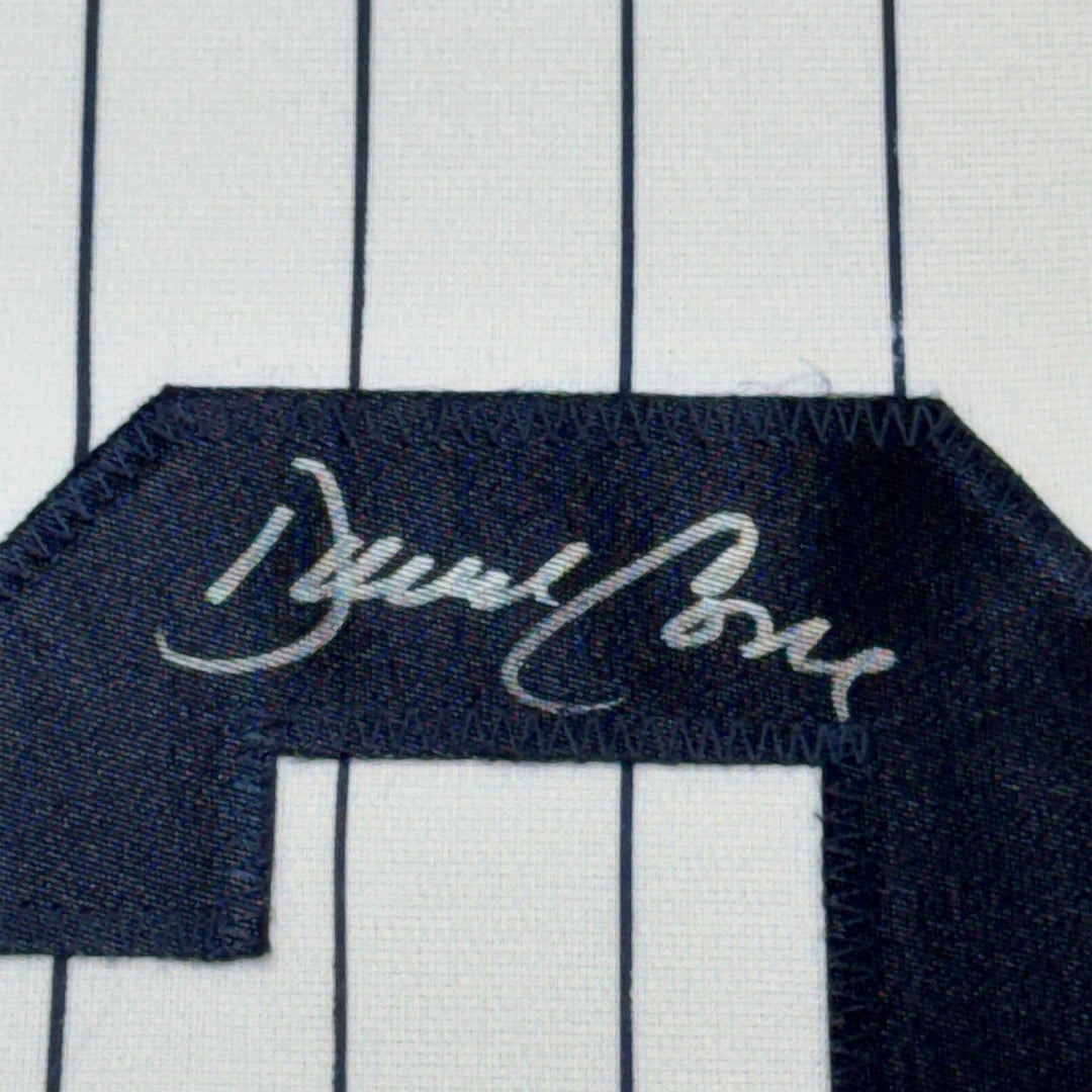 Framed Signed David Cone 35x39 New York Pinstripe Jersey Beckett COA
