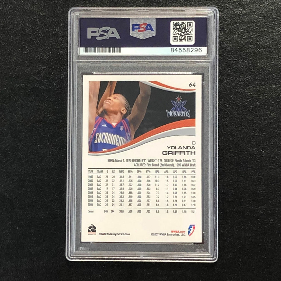 2007 Rittenhouse WNBA #64 Yolanda Griffith Signed Card AUTO PSA Slabbed