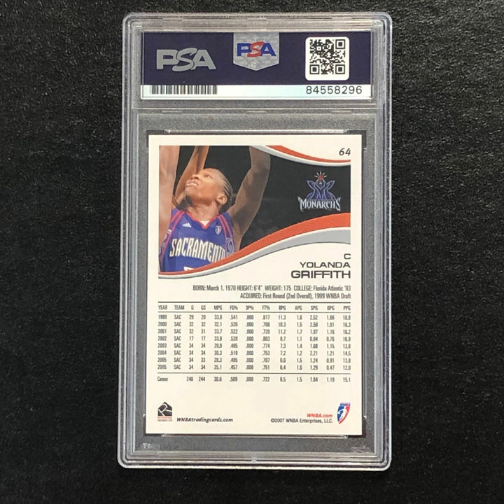2007 Rittenhouse WNBA #64 Yolanda Griffith Signed Card AUTO PSA Slabbed