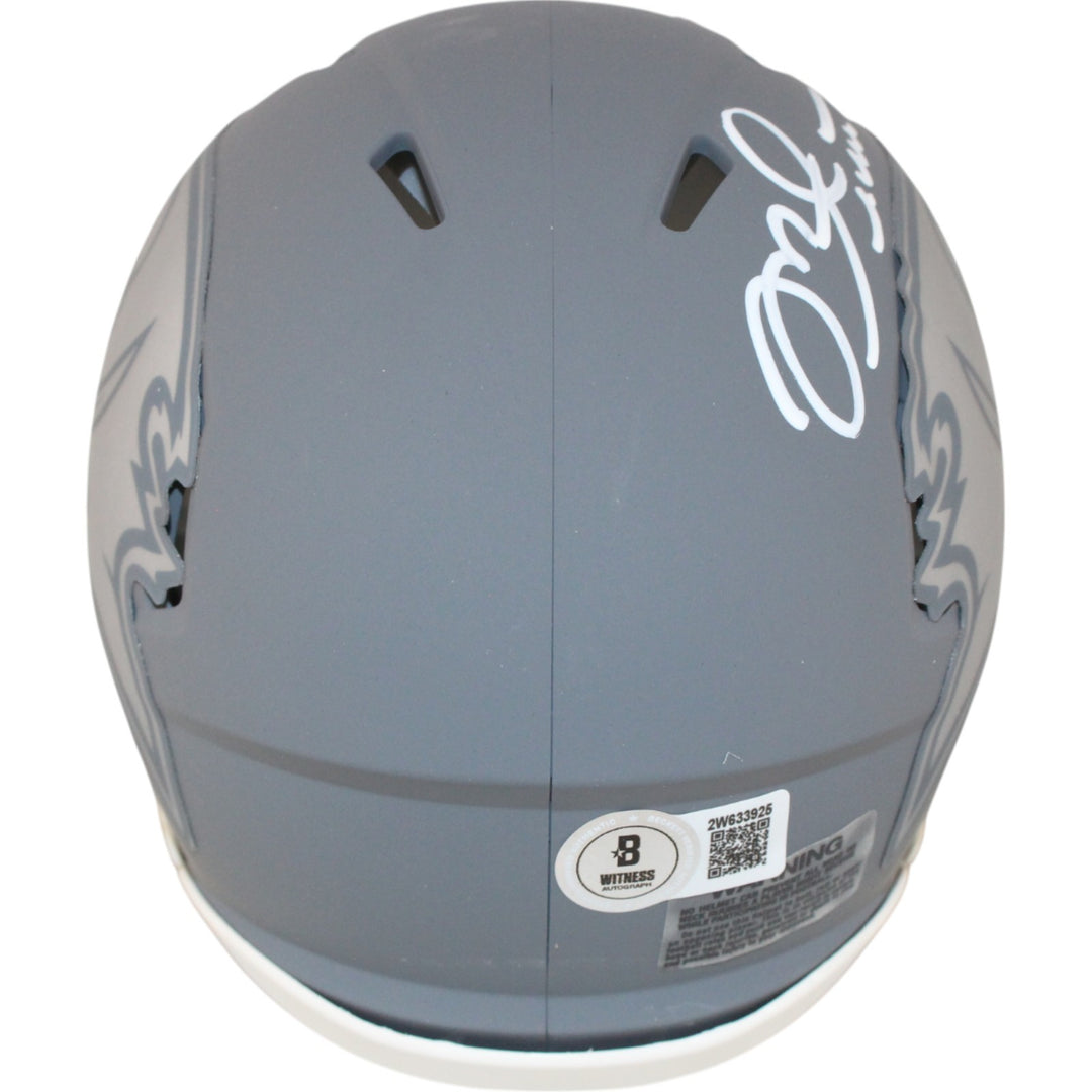 Mike Alstott Autographed Tampa Bay Buccaneers Slate Mini Helmet Beckett 50212