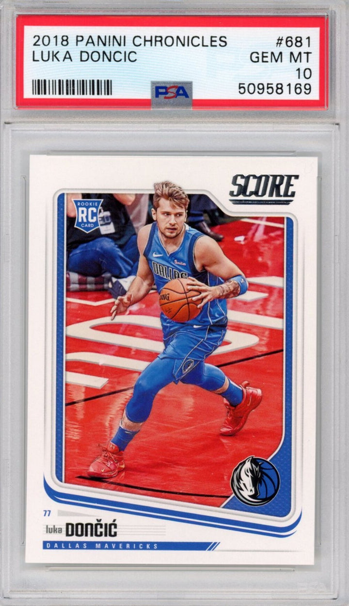 Graded 2018-19 Panini Chronicles Luka Doncic #681 Rookie RC Basketball Card PSA