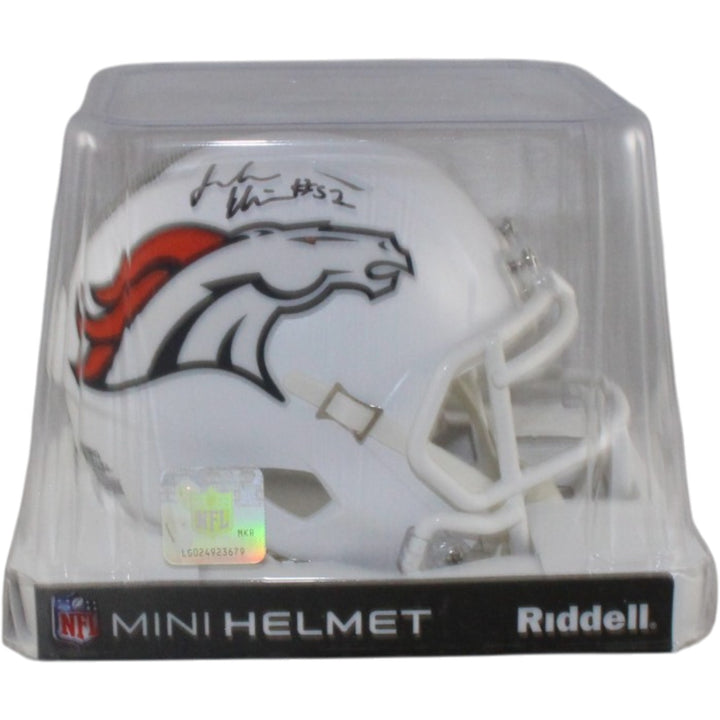 Jonah Elliss Autographed Denver Broncos 24 Alt Mini Helmet Beckett WIT 58285