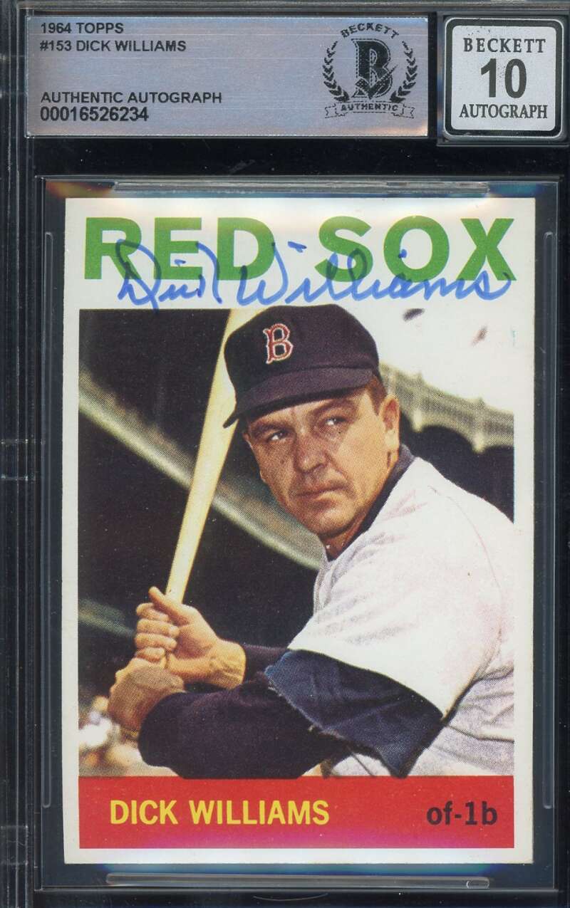 Dick Williams Gem Mint 10 Beckett BAS Signed 1964 Topps Autograph