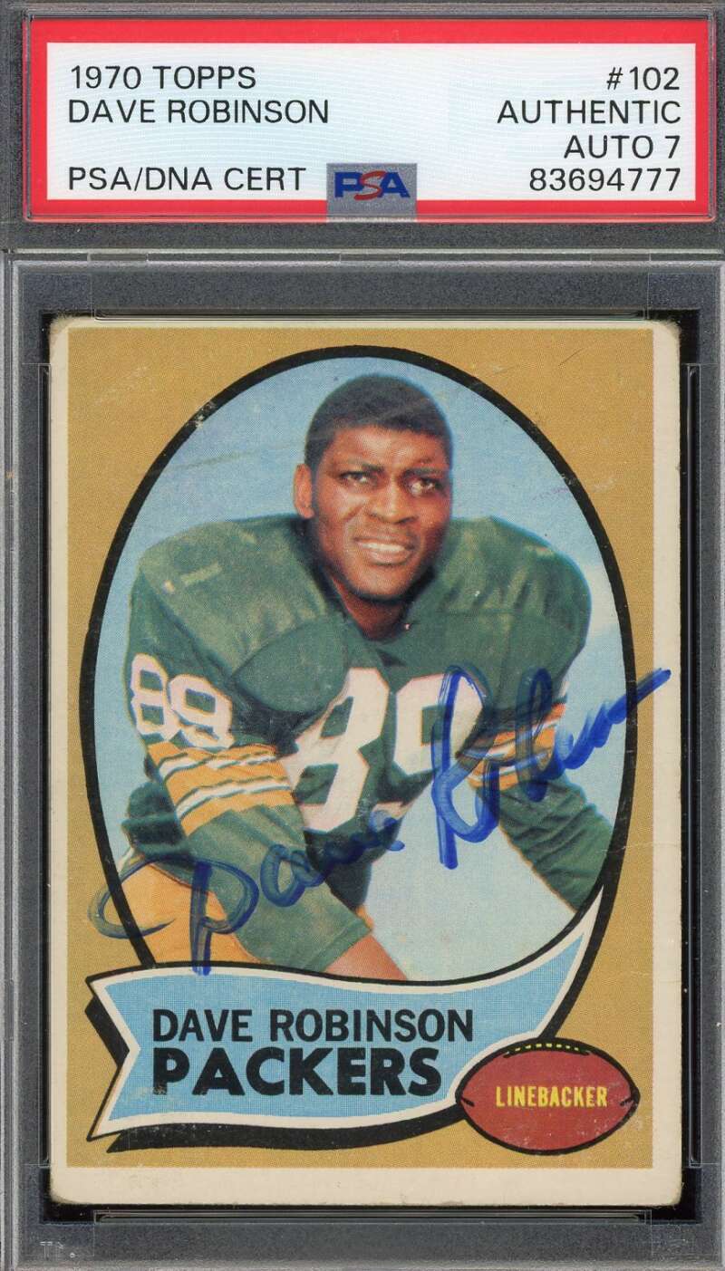 Dave Robinson PSA DNA Signed 1970 Topps Rookie Autograph
