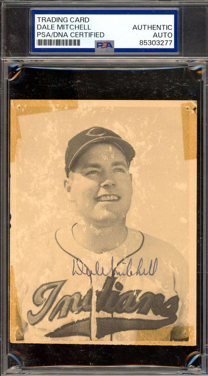 Dale Mitchell PSA DNA Vintage Signed Rare 1952 Num Num Indians Autograph