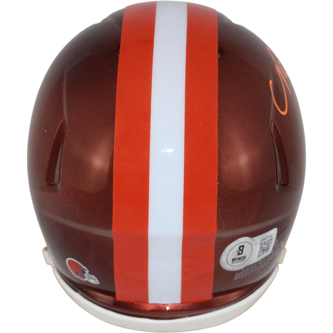 Nick Chubb Autographed Cleveland Browns Flash Mini Helmet Beckett 53605