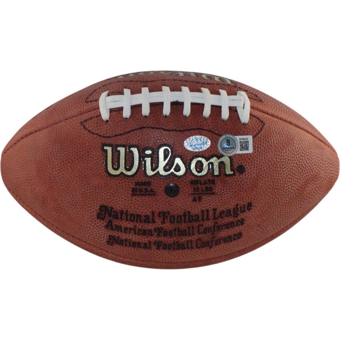 Paul Krause Signed Minnesota Vikings 98 HOF Game Football Deflate Beckett 54986