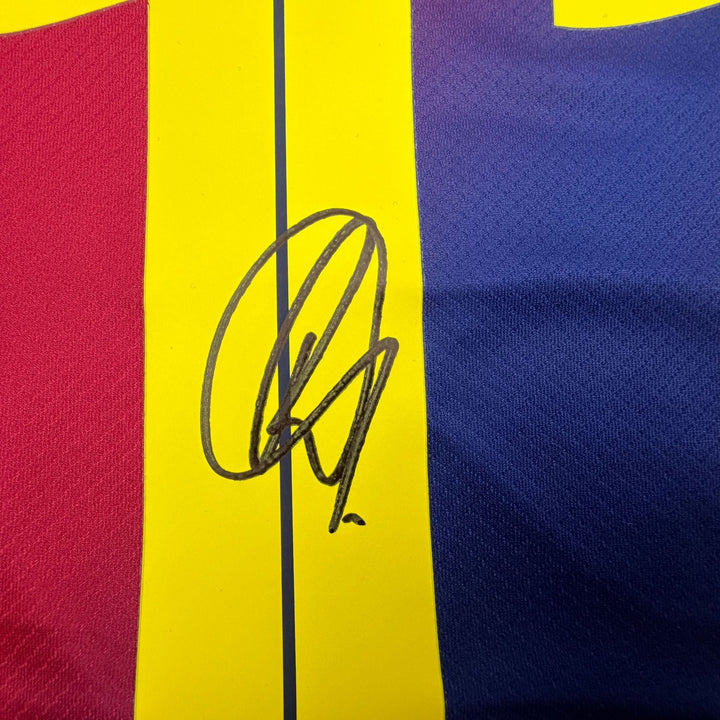 Autographed/Signed Raphinha FC Barcelona Blue #11 Jersey Beckett BAS COA