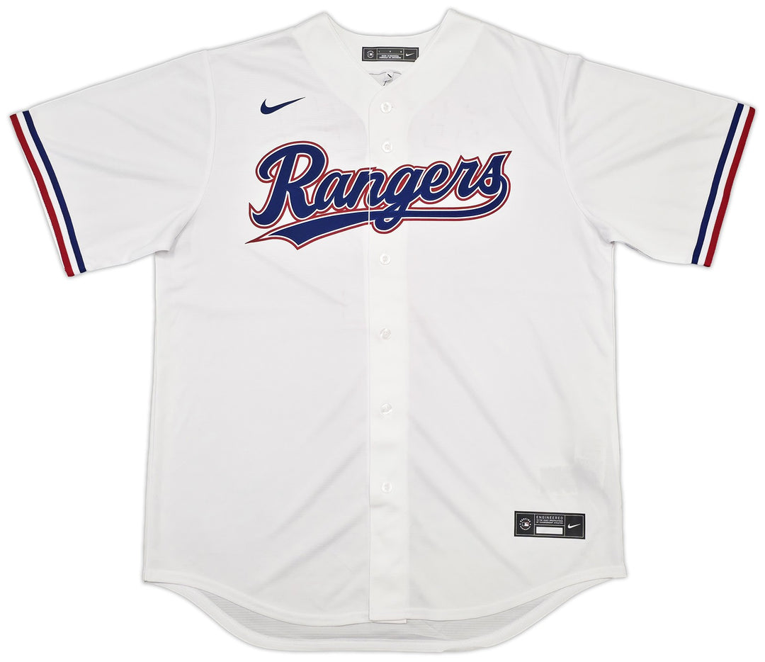 Rangers Marcus Semien Signed White Nike Jersey Size L "23 WS Champs" Beckett Wit