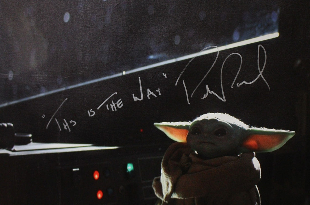 Pedro Pascal Autographed Mandalorian 36x48 Canvas This is The Way Beckett 56604
