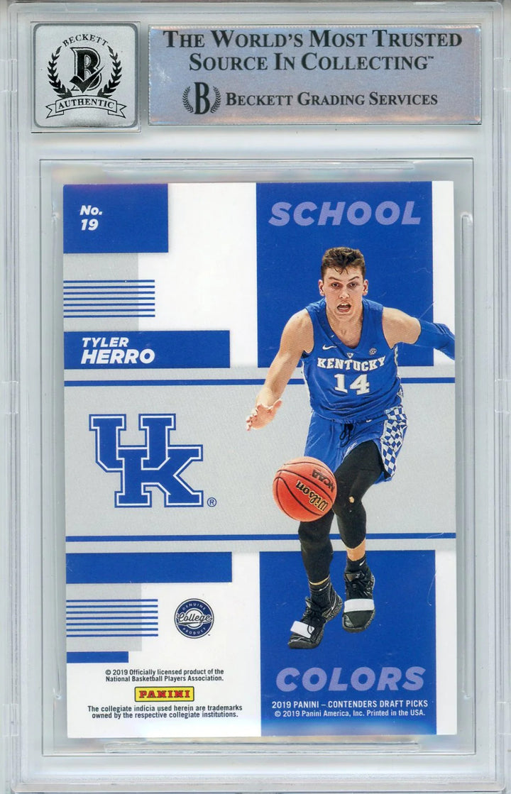 Tyler Herro Autographed 2019-20 Panini Contenders Draft Picks School Colors Rook