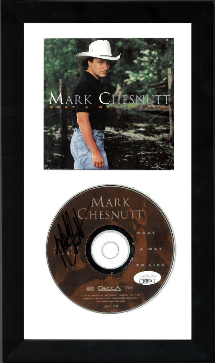 Mark Chesnutt signed 1994 What A Way To Live Album CD/ Cover Framed 6.5x12 - JSA