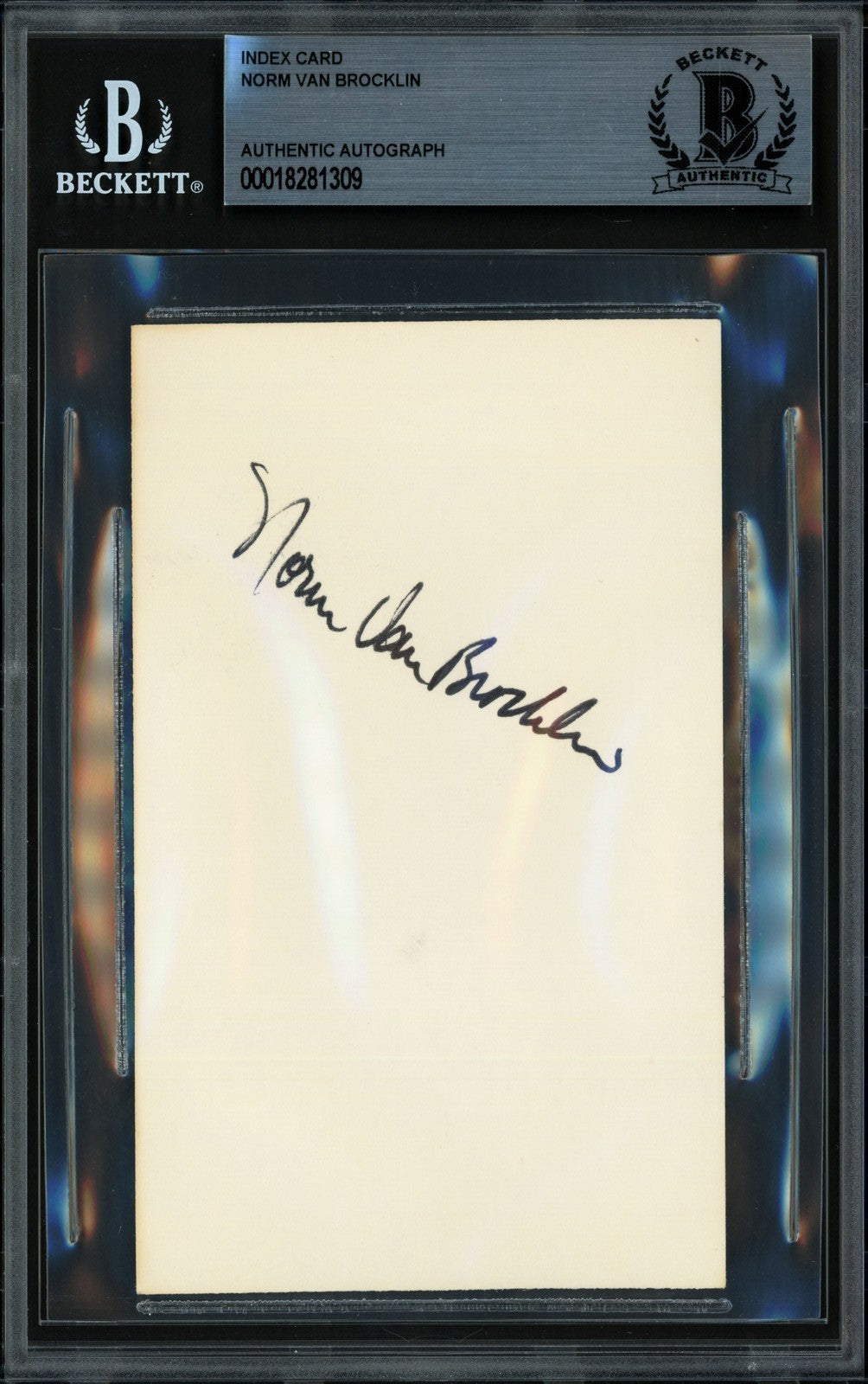 Norm Van Brocklin Signed 3x5 Index Card Philadelphia Eagles Beckett #18281309