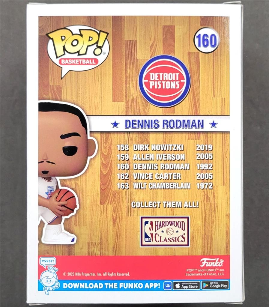 Dennis Rodman signed Pistons 1992 NBA All-Star Funko Pop! auto 160 ~ Beckett BAS