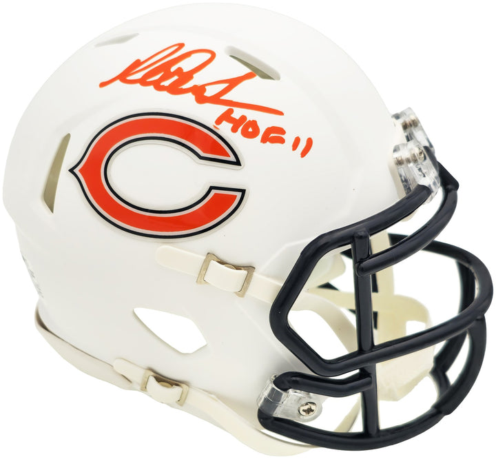 Richard Dent Auto Bears Flat Matte White Speed Mini Helmet "HOF 11" Beckett Wit