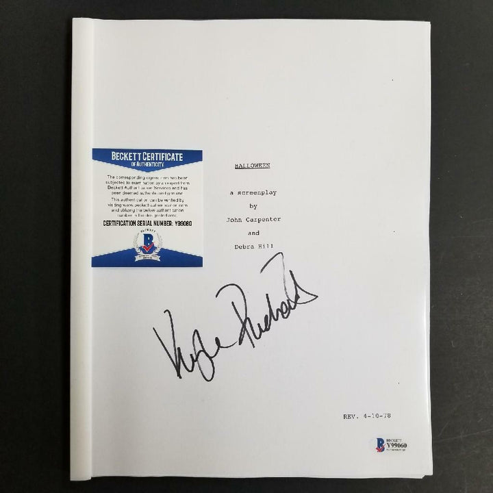Kyle Richards signed Halloween Movie Script Autograph (D) ~ Beckett BAS COA
