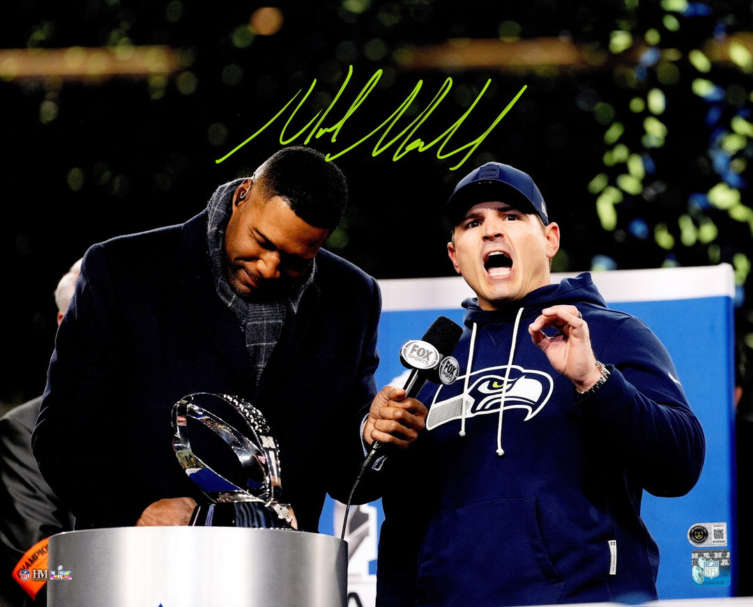 Mike Macdonald Signed Seahawks 16x20 Photo Beckett BAS Witness