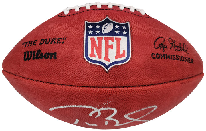 Tom Brady Auto Official NFL Leather Football Patriots "5x SB MVP" Fanatics Holo