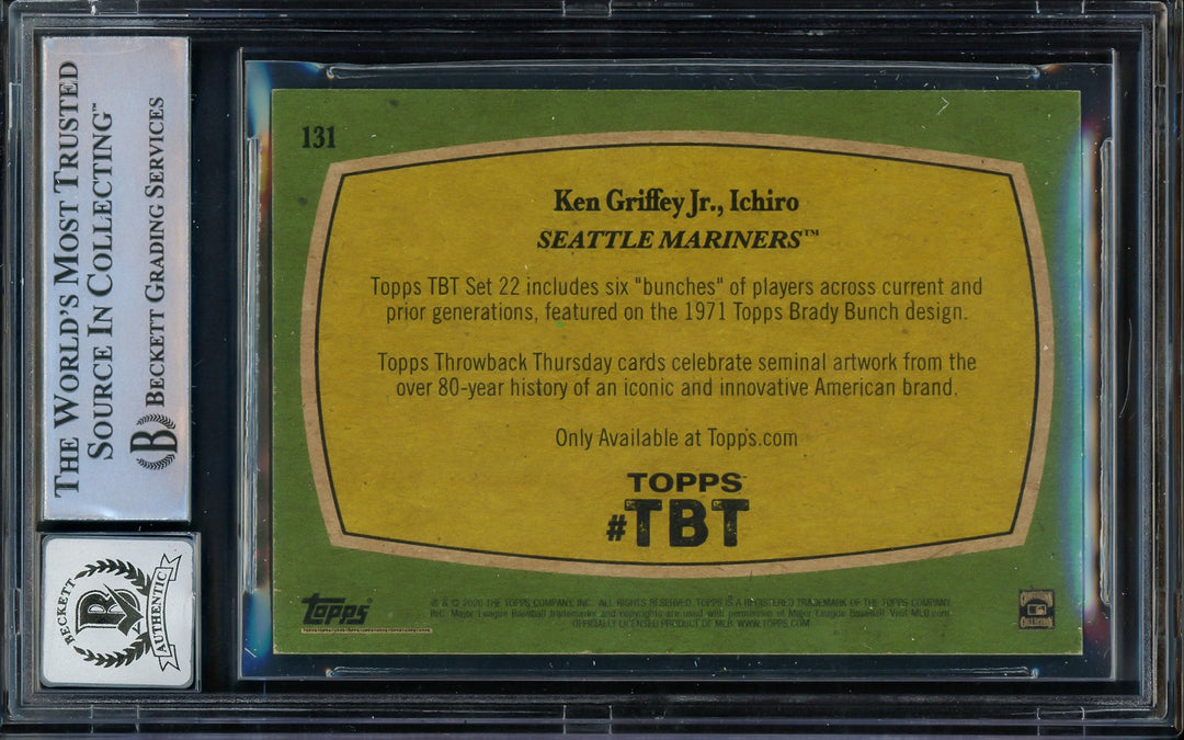 Ken Griffey Jr. Ichiro Suzuki Auto 2020 Topps Throwback Thursday Card 131 Sig 10