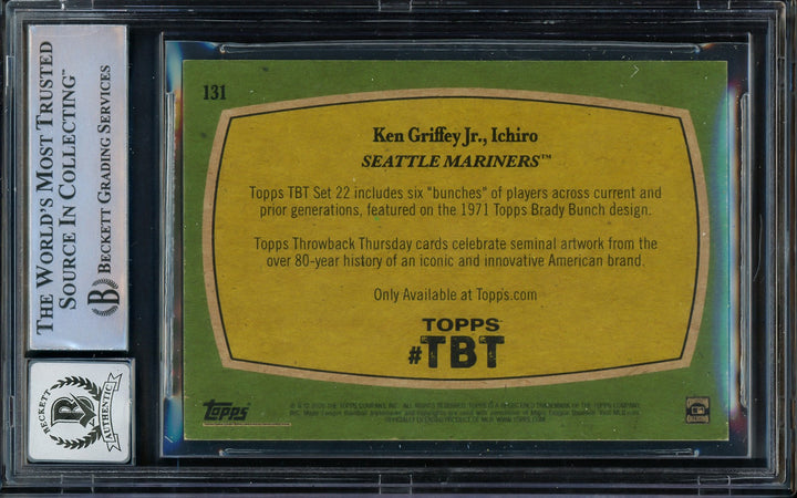 Ken Griffey Jr. Ichiro Suzuki Auto 2020 Topps Throwback Thursday Card 131 Sig 10