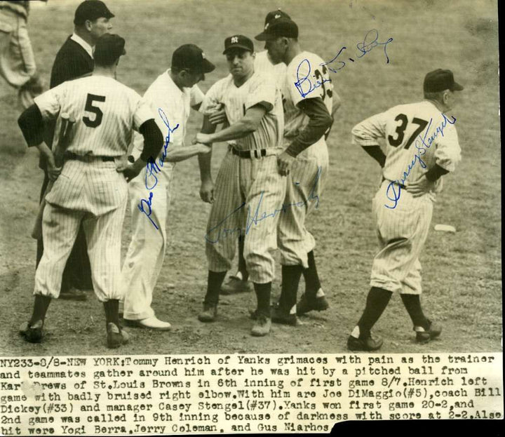 Casey Stengel Bill Dickey Psa/dna Coa Autograph Hand Signed 6x9 Wire Photo