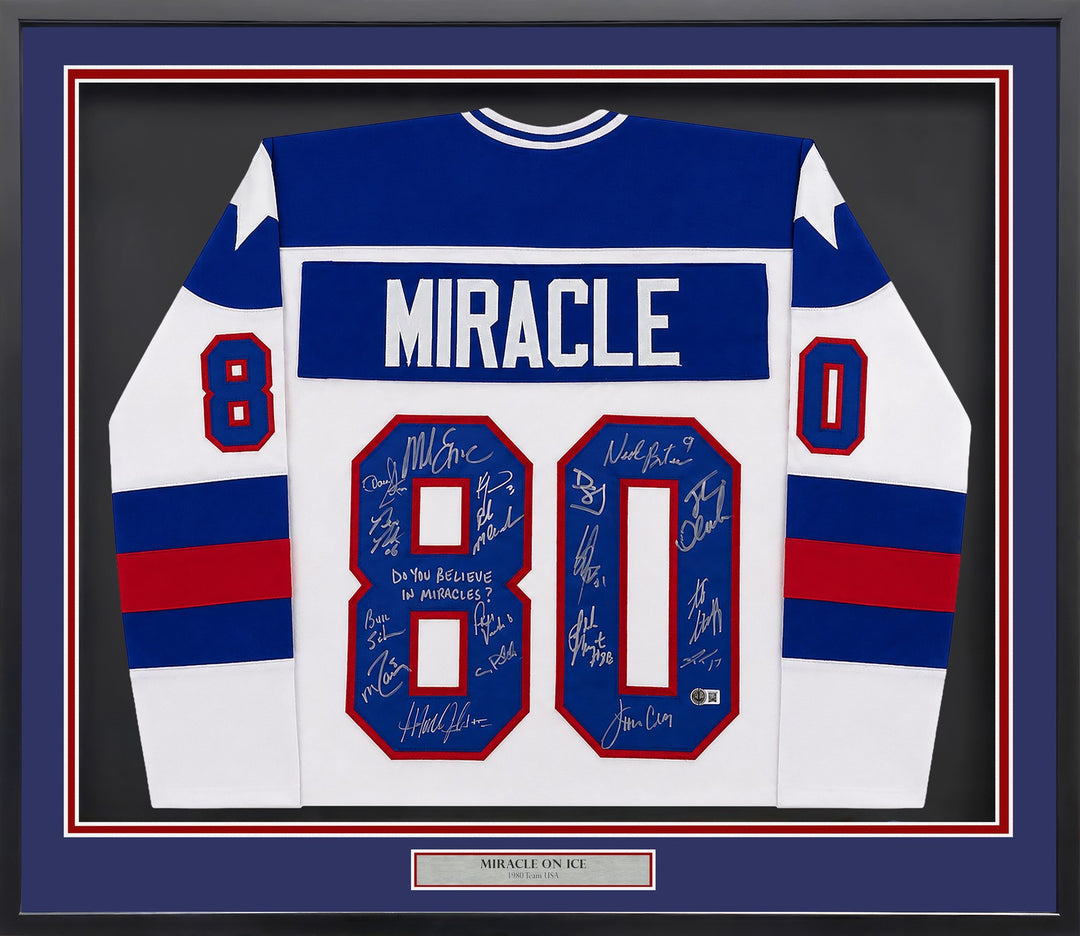 1980 USA Miracle on Ice Signed White Jersey "Do You Believe" 18 Sigs BAS Witness