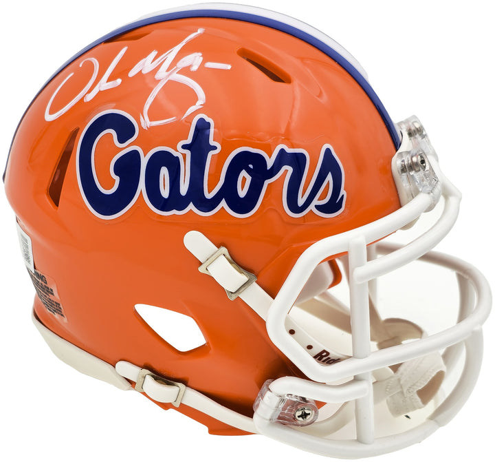Urban Meyer Signed Florida Gators Orange Speed Mini Helmet Beckett Wit